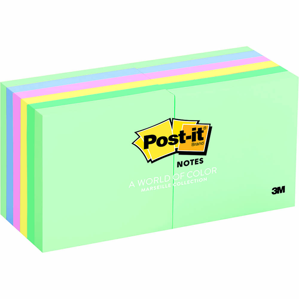 Image for POST-IT 654-AST NOTES 76 X 76MM MARSEILLE PACK 12 from Office National Sydney Stationery