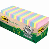 post-it 654r-24cp-ap 100% recycled greener notes 76 x 76mm helsinki cabinet pack 24