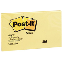 post-it 655-ct notes 76 x 127mm canary yellow