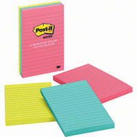 post-it 660-3an lined notes 101 x 152mm cape town pack 3