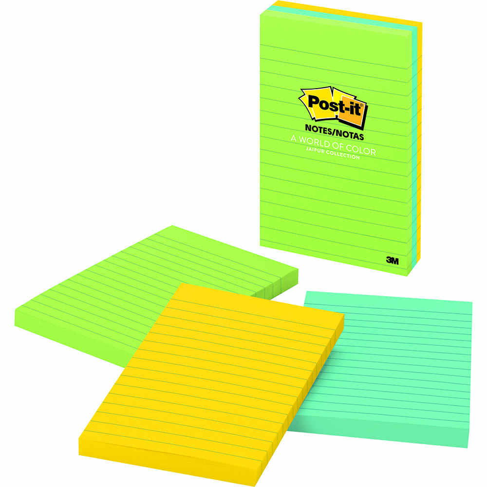 Image for POST-IT 660-3AU LINED NOTES 101 X 152MM JAIPUR PACK 3 from Our Town & Country Office National