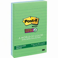 post-it 660-3sst recycled super sticky lined notes 101 x 152mm bora bora pack 3