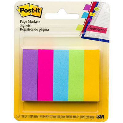 Image for POST-IT 670-5AU PAPER PAGE MARKERS 13 X 44MM ASSORTED PACK 5 from Express Office National