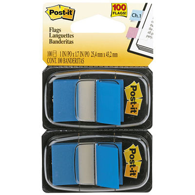Image for POST-IT 680-BE2 FLAGS BLUE TWIN PACK 100 from Complete Stationery Office National (Devonport & Burnie)