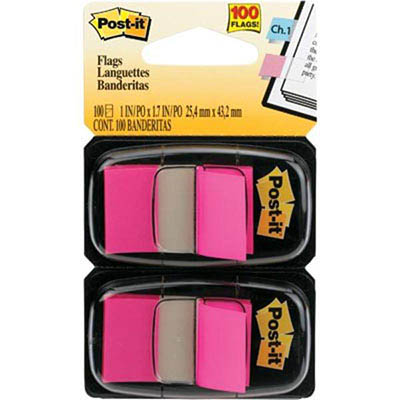 Image for POST-IT 680-BP2 FLAGS BRIGHT PINK TWIN PACK 100 from Office National Perth CBD