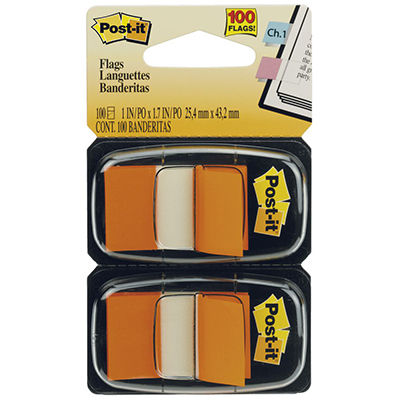Image for POST-IT 680-OE2 FLAGS ORANGE TWIN PACK 100 from Office National Perth CBD