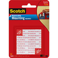 scotch 108 mounting squares removable small 13mm black pack 64