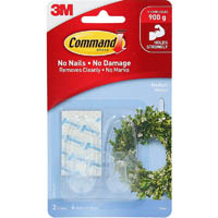 command adhesive medium hooks clear pack 2 hooks and 4 strips