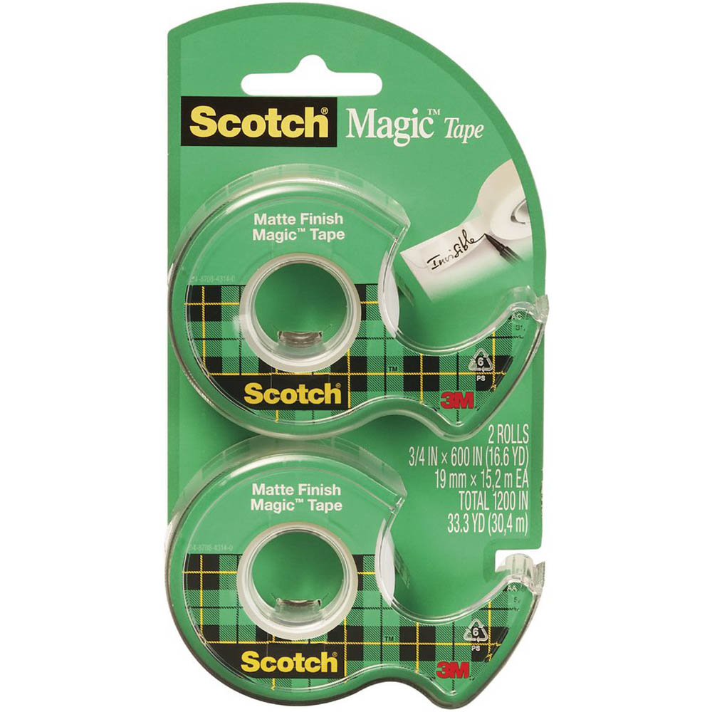 Image for SCOTCH 810 MAGIC TAPE ON DISPENSER 19MM X 16M PACK 2 from PaperChase Office National