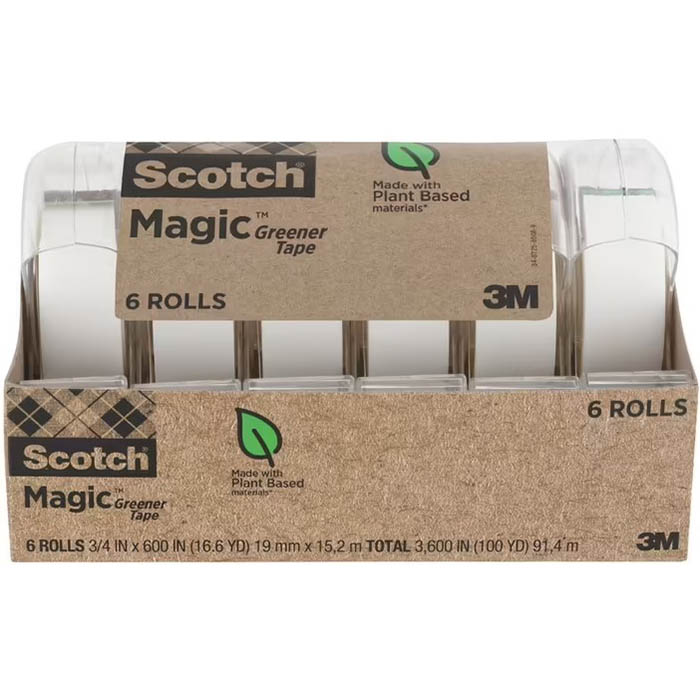 Image for SCOTCH MAGIC GREENER TAPE ON DISPENSER 19MM X 15.2M PACK 6 from Aztec Office National