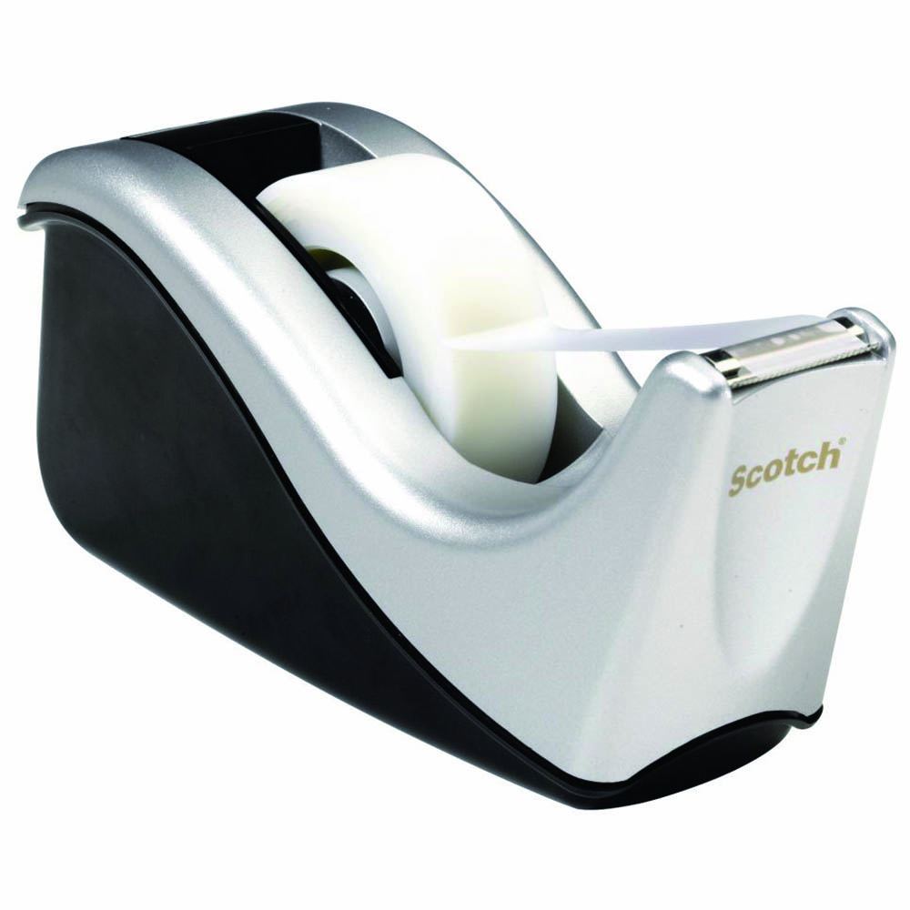 Image for SCOTCH C60-ST DESKTOP TAPE DISPENSER SILVERTECH SILVER/BLACK from PaperChase Office National