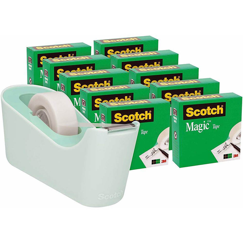Image for SCOTCH C18 DESKTOP TAPE DISPENSER MINT PLUS 10 ROLLS OF 810 MAGIC TAPE from Discount Office National