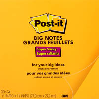 post-it bn11o super sticky big notes 279 x 279mm orange 30 sheets