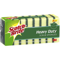 scotch-brite heavy duty foam scrub scourer sponge pack 8