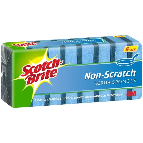 Image for SCOTCH-BRITE NON-SCRATCH SCRUB SCOURER SPONGE PACK 8 from PaperChase Office National