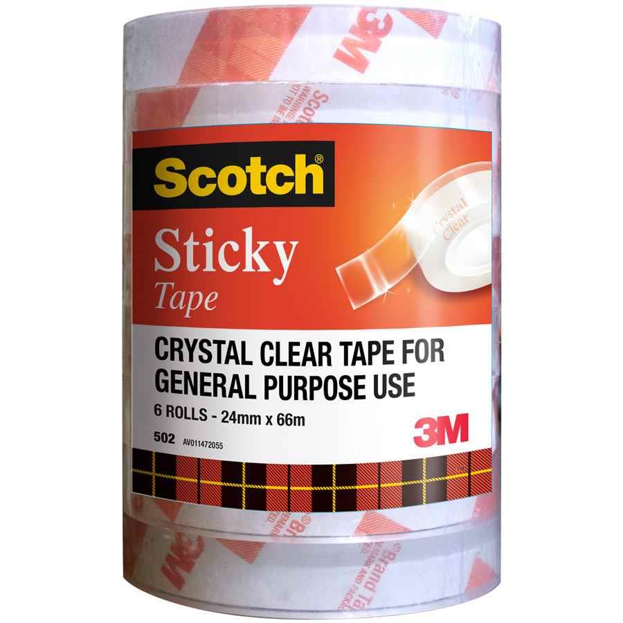 Image for SCOTCH 502 STICKY TAPE 24MM X 66M PACK 6 from Surry Office National