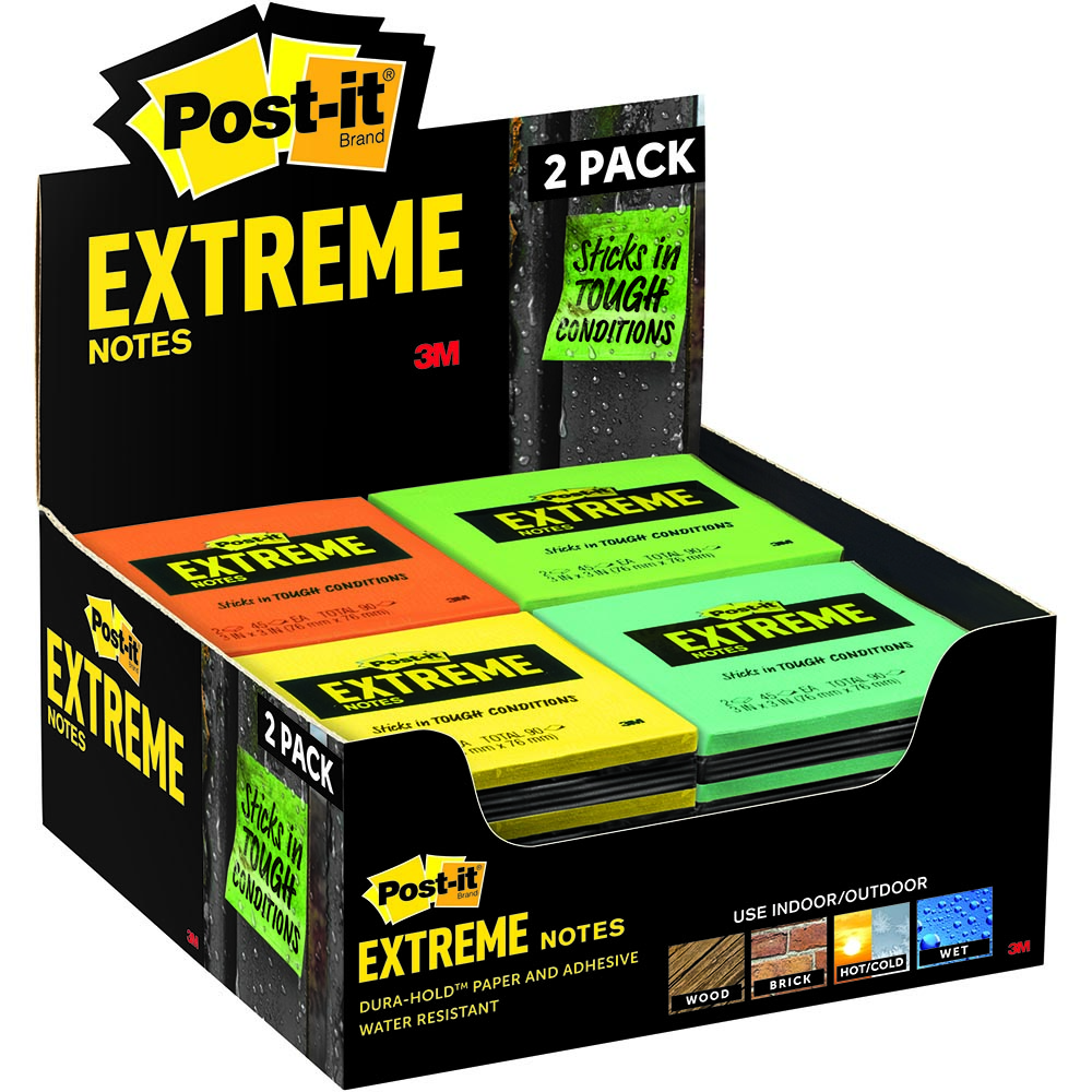Image for POST-IT EXTRM33-CNTRTP EXTREME NOTES 76 X 76MM ASSORTED PACK 2 from Our Town & Country Office National