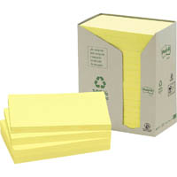post-it 655-1t 100% recycled notes 76 x 127mm yellow pack 16