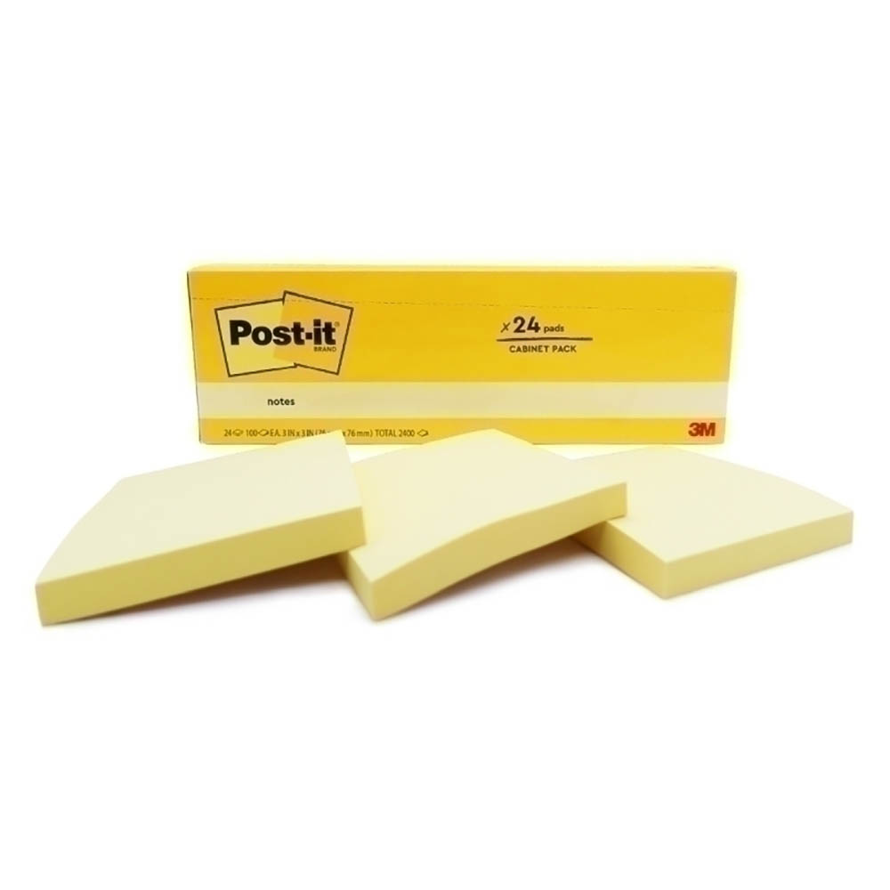 Image for POST-IT 654-24CY STICKY NOTES 76 X 76MM CANERY YELLOW CABINET PACK 24 from Complete Stationery Office National (Devonport & Burnie)