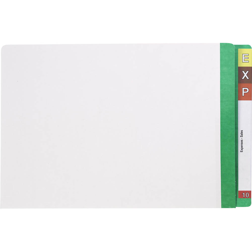 Image for AVERY 42434 LATERAL FILE WITH LIGHT GREEN TAB MYLAR FOOLSCAP WHITE BOX 100 from Paul John Office National