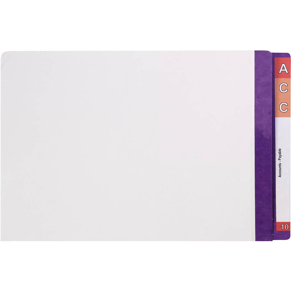 Image for AVERY 42437 LATERAL FILE WITH PURPLE TAB MYLAR FOOLSCAP WHITE BOX 100 from PaperChase Office National