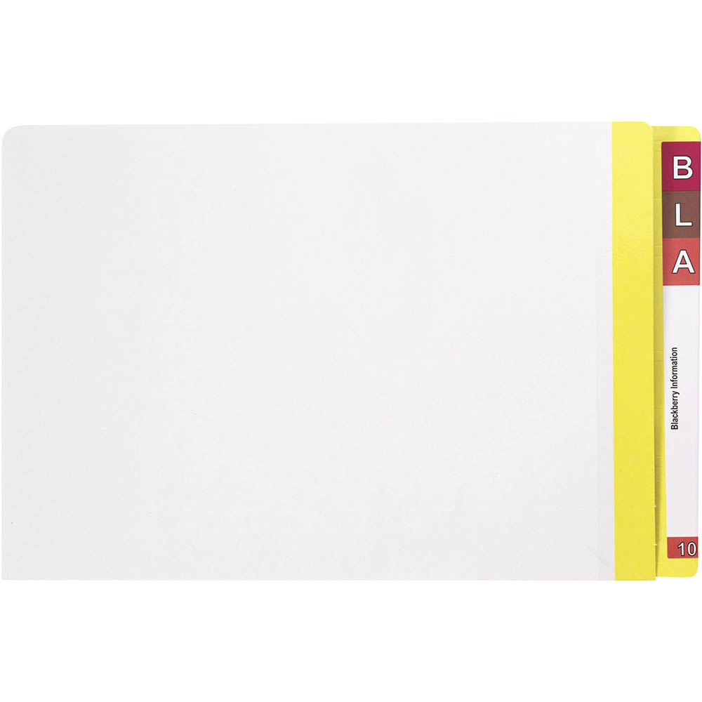 Image for AVERY 42440 LATERAL FILE WITH YELLOW TAB MYLAR FOOLSCAP WHITE BOX 100 from PaperChase Office National