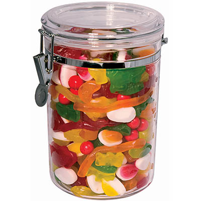 Image for CONNOISSEUR STORAGE CANISTER ACRYLIC ROUND 1.8 LITRE CLEAR from OFFICE NATIONAL CANNING VALE
