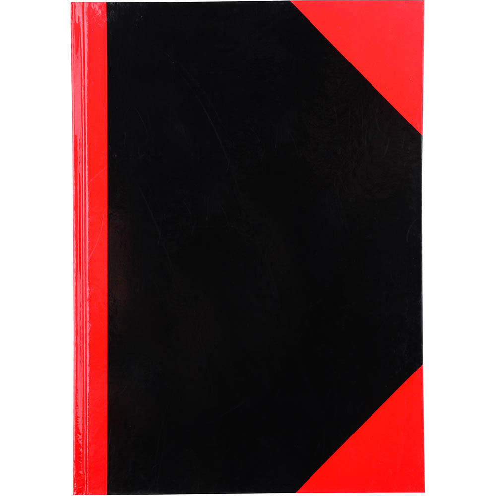 Image for BLACK AND RED NOTEBOOK CASEBOUND RULED 200 PAGE A6 GLOSS COVER from Surry Office National
