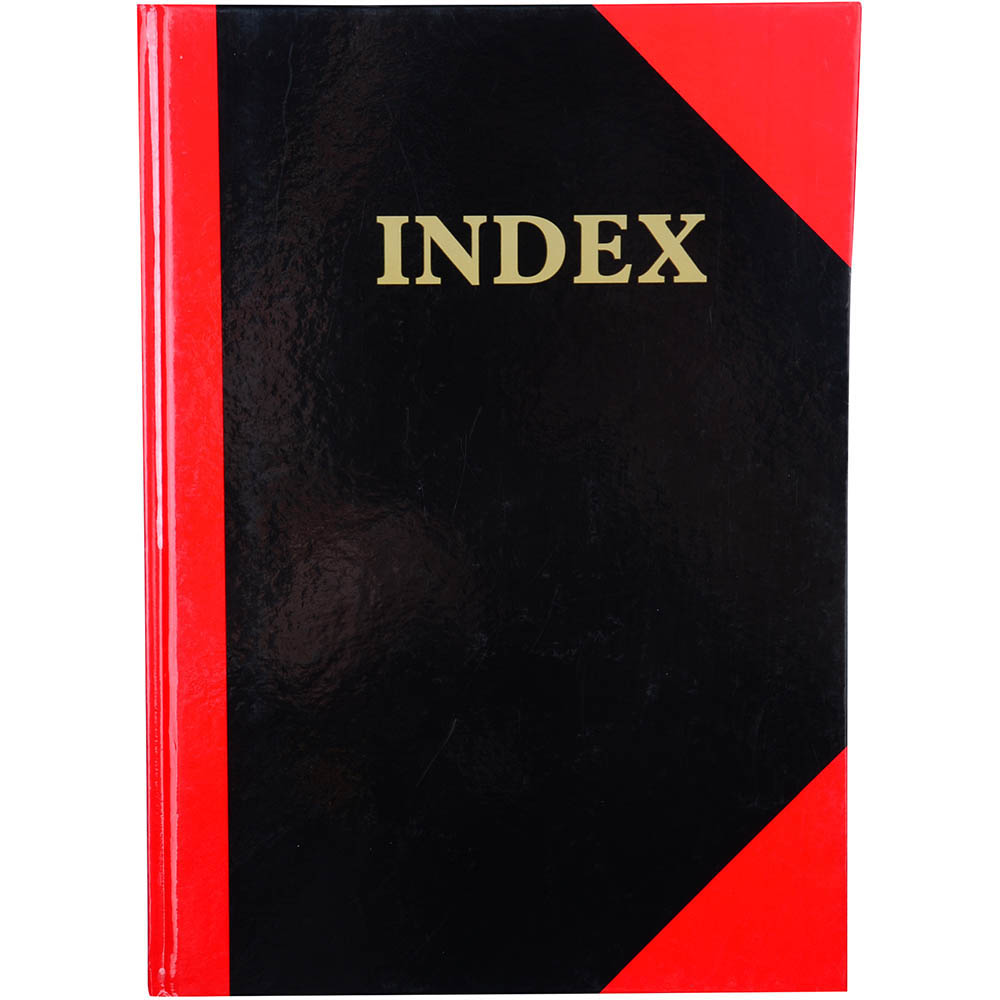 Image for BLACK AND RED NOTEBOOK CASEBOUND RULED A-Z INDEX 200 PAGE A7 GLOSS COVER from Surry Office National