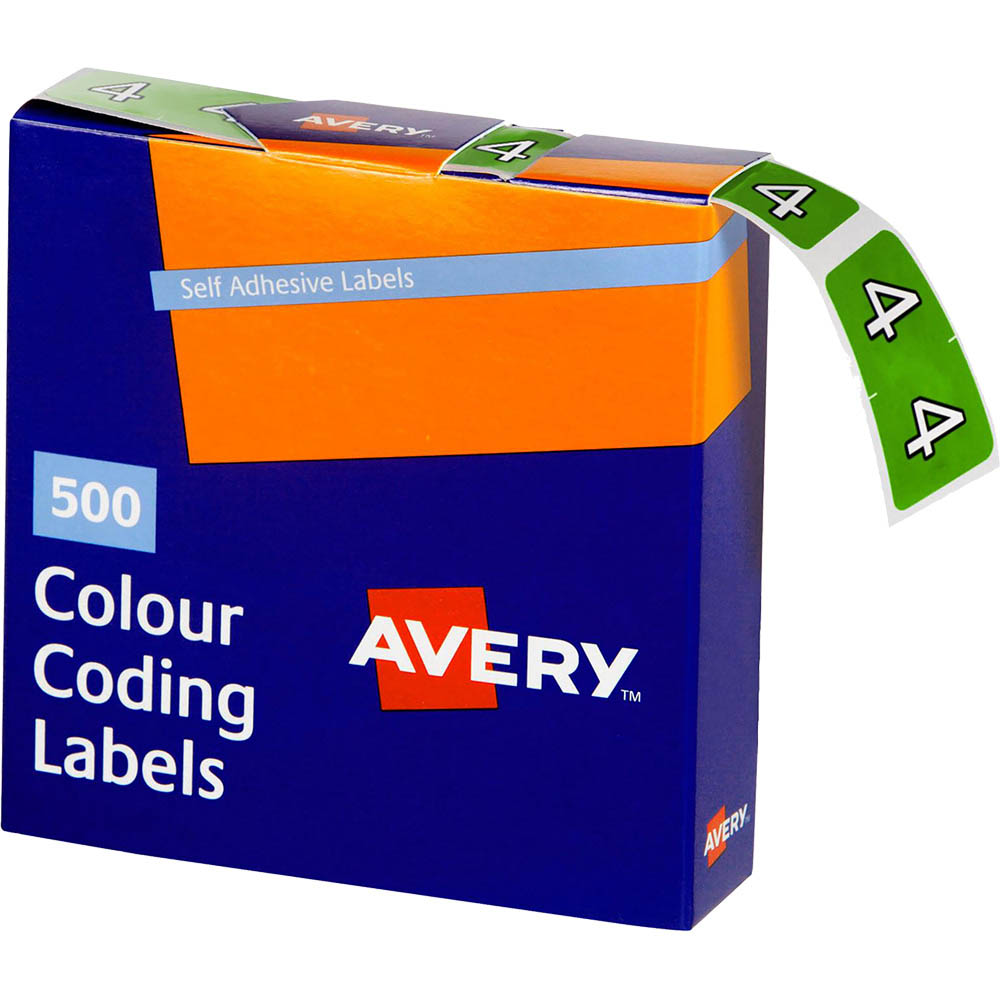 Image for AVERY 43244 LATERAL FILE LABEL SIDE TAB YEAR CODE 4 25 X 38MM LIGHT GREEN PACK 500 from Discount Office National