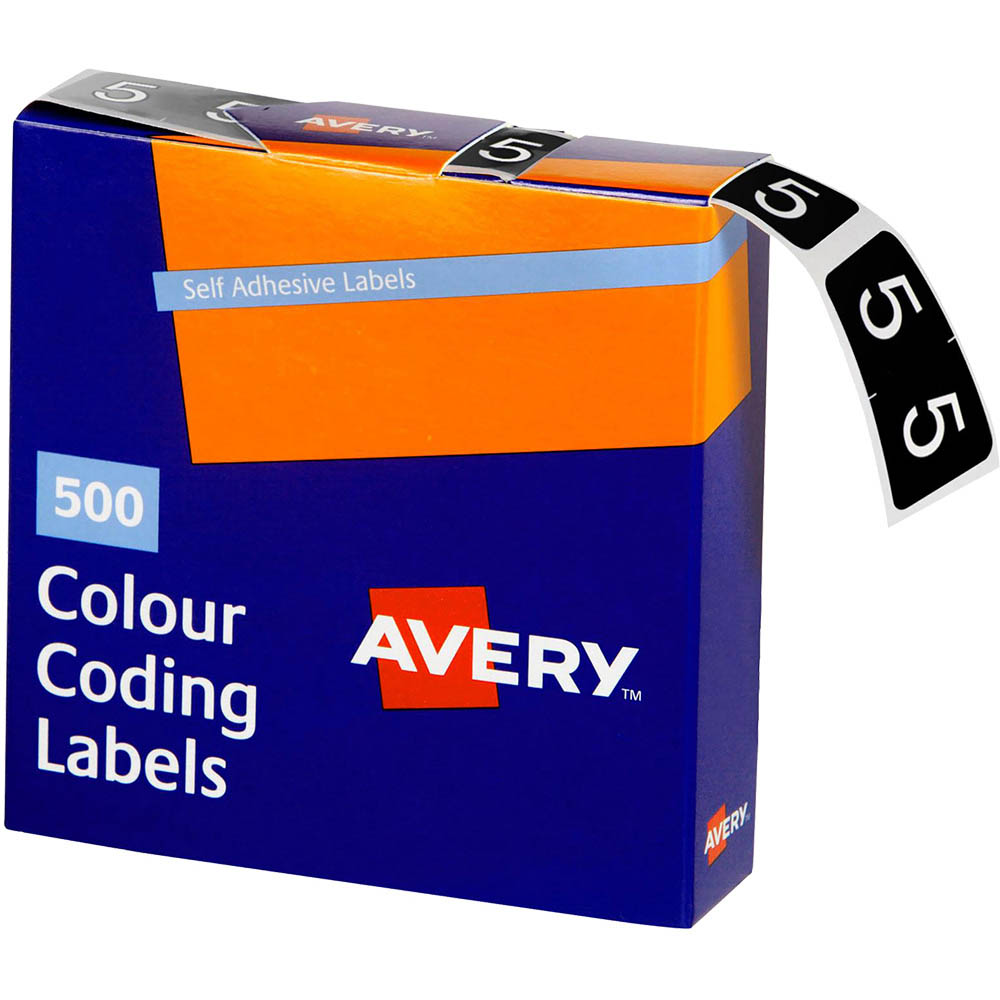Image for AVERY 43245 LATERAL FILE LABEL SIDE TAB YEAR CODE 5 25 X 38MM DARK GREEN PACK 500 from PaperChase Office National