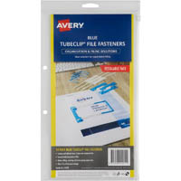 avery 44005b tubeclip file fasteners blue pack 10