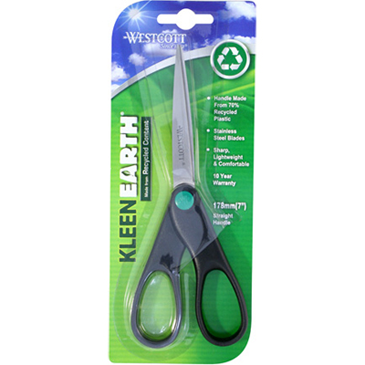 Image for WESTCOTT KLEENEARTH SCISSOR RECYCLED 7 INCH BLACK from Angletons Office National