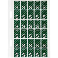 avery 44419 lateral file label top tab colour code s 20 x 30mm dark green with stripe pack 150