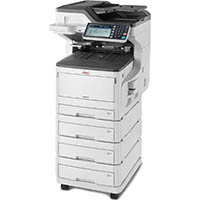 oki mc873dnv multifunction colour laser printer duplex, networked, 2nd/3rd/4th paper trays, caster base a3