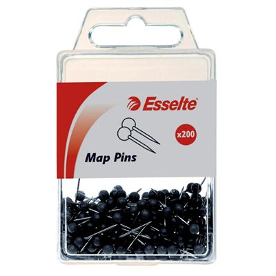 Image for ESSELTE MAP PINS BLACK PACK 200 from Officebarn Office National