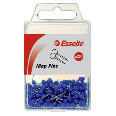 Image for ESSELTE MAP PINS BLUE PACK 200 from Axsel Office National