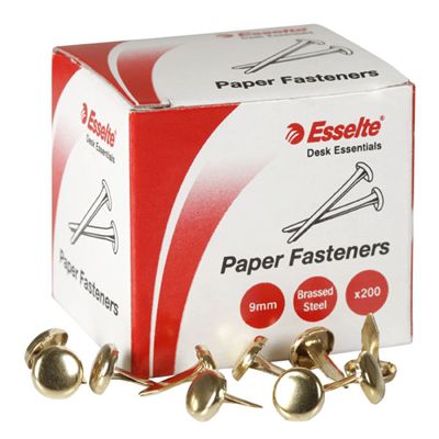 Image for ESSELTE PAPER FASTENER 9MM BRASS BOX 200 from Aztec Office National