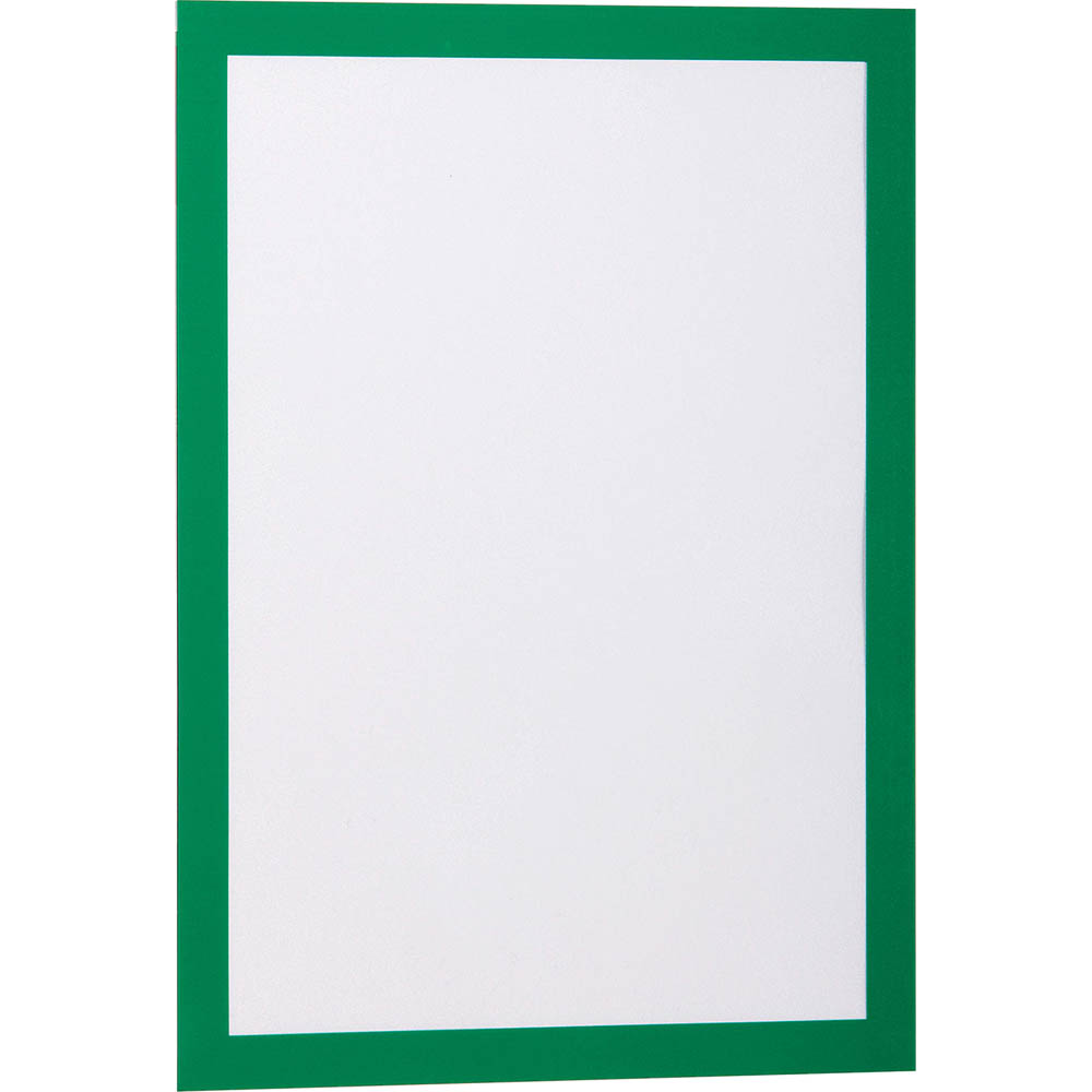 Image for DURABLE DURAFRAME SIGN HOLDER ADHESIVE BACK A4 GREEN PACK 2 from Ezi Office Supplies Gold Coast Office National
