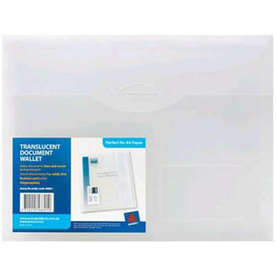 Image for AVERY 48801 DOCUMENT WALLET A4 50 SHEETS CLEAR from Ezi Office Supplies Gold Coast Office National