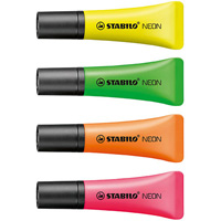 stabilo neon highlighter chisel assorted box 10