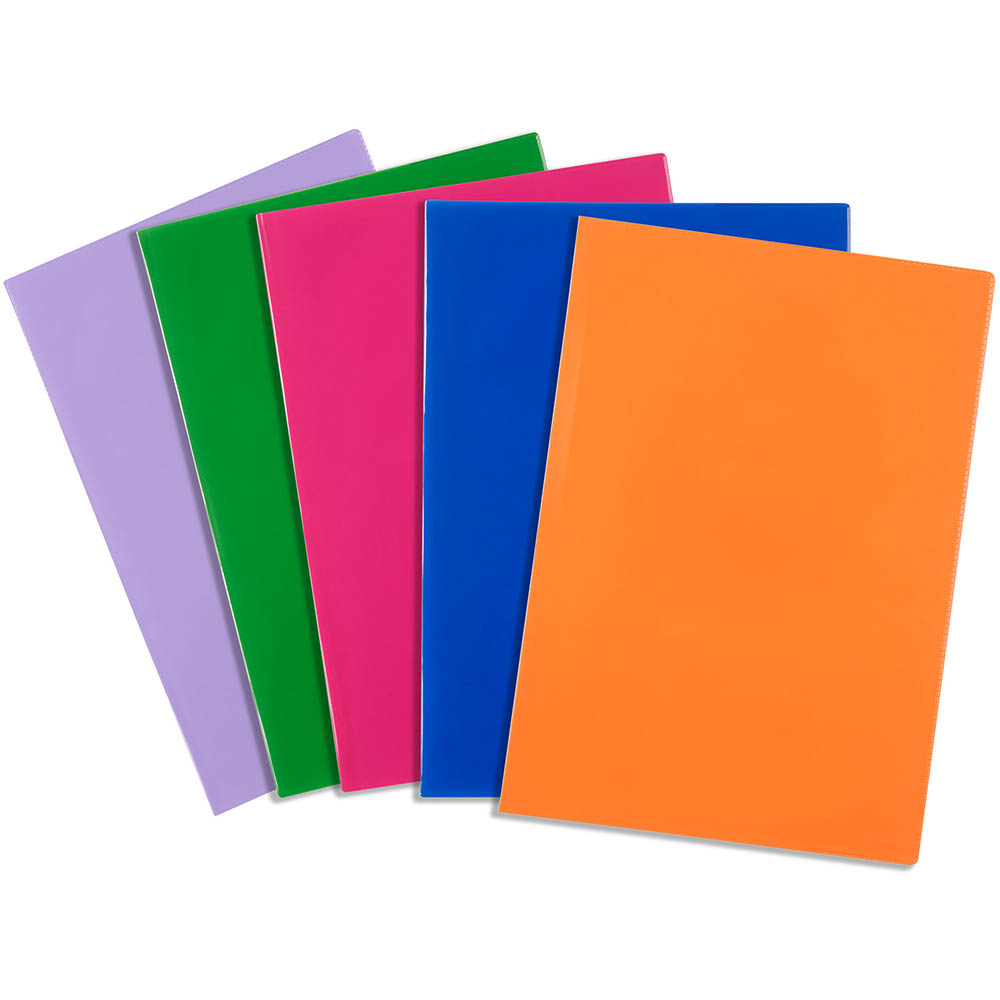 Image for CONTACT BOOK SLEEVES A4 ASSORTED SOLID PACK 5 from Mackay Business Machines (MBM) Office National