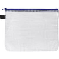 avery handy pouch with zip a5 clear and blue