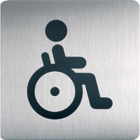 durable pictogram sign square wc disabled 150mm