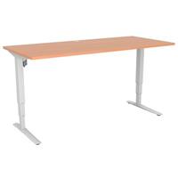 conset 501-43 electric height adjustable desk 1500 x 800mm beech/white