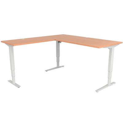 Image for CONSET 501-43 ELECTRIC HEIGHT ADJUSTABLE L-SHAPED DESK 1800 X 800MM / 1800 X 600MM BEECH/WHITE from OFFICE NATIONAL CANNING VALE