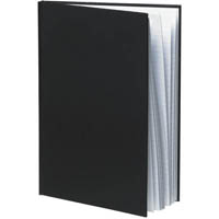 cumberland leathergrain notebook casebound 8mm ruled 192 page a4 black