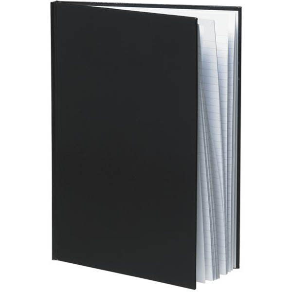 Image for CUMBERLAND LEATHERGRAIN NOTEBOOK CASEBOUND 8MM RULED 192 PAGE A5 BLACK from Officebarn Office National
