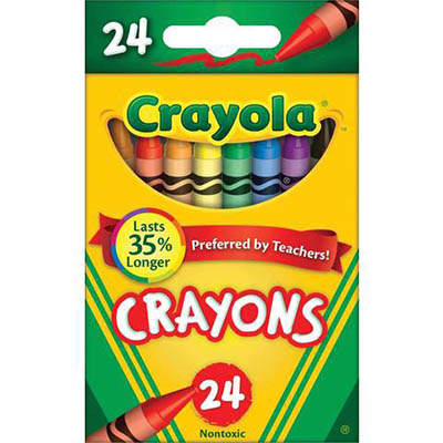 Image for CRAYOLA CRAYONS ASSORTED PACK 24 from Office National Hobart