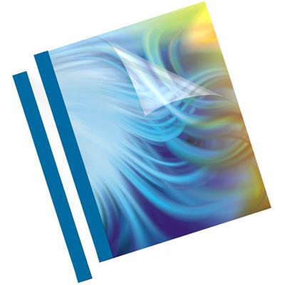 Image for FELLOWES THERMAL BINDING COVER 1.5MM A4 BLUE BACK / CLEAR FRONT PACK 100 from OFFICE NATIONAL CANNING VALE